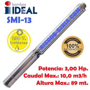 Electrobomba Sumergible 4" Ideal SMI 13 230 V. Trifásica SMI13230T