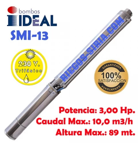 Electrobomba Sumergible 4" Ideal SMI 13 230 V. Trifásica SMI13230T