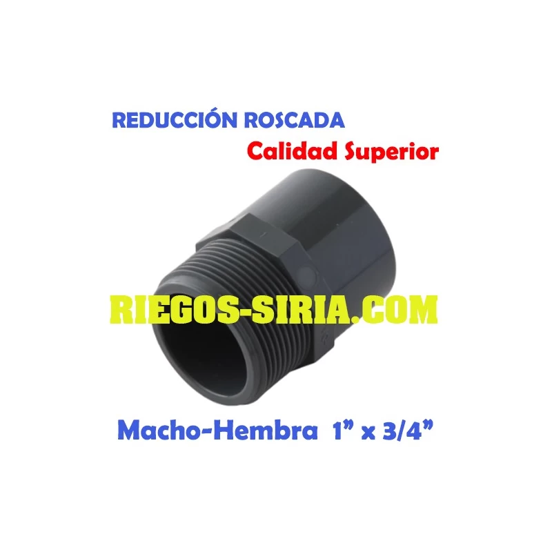 Reducción Roscada Macho-Hembra PVC 1" x 3/4" RMHPVC134