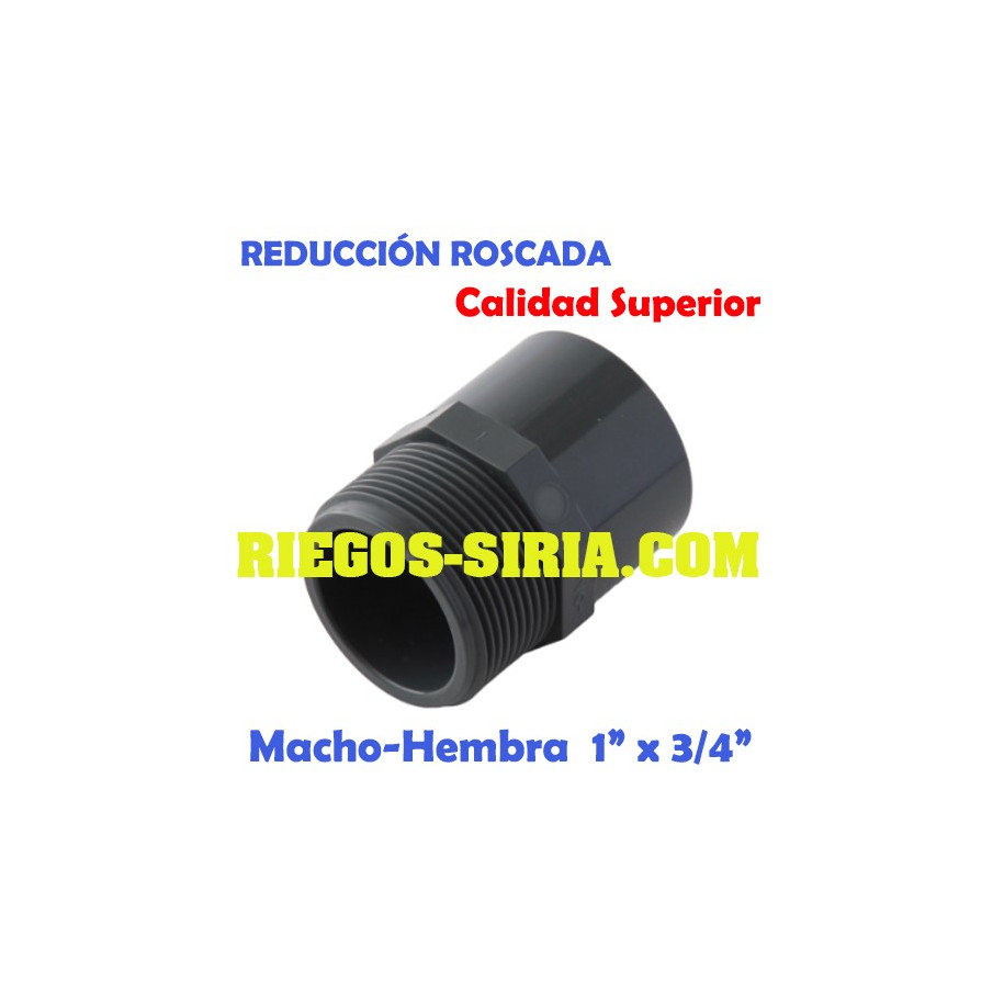 Reducción Roscada Macho-Hembra PVC 1" x 3/4" RMHPVC134