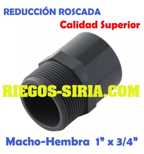 Reducción Roscada Macho-Hembra PVC 1" x 3/4" RMHPVC134