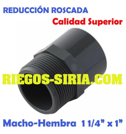 Reducción Roscada Macho-Hembra PVC 1 1/4" x 1" RMHPVC1141