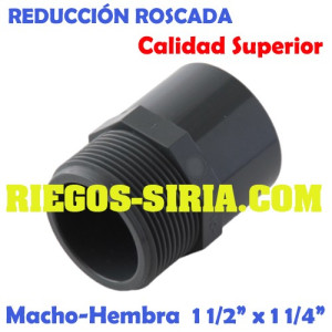 Reducción Roscada Macho-Hembra PVC 1 1/2" x 1 1/4" RMHPVC112114