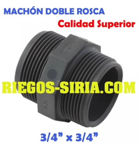 Machón Doble Rosca PVC 3/4" MDRPVC34