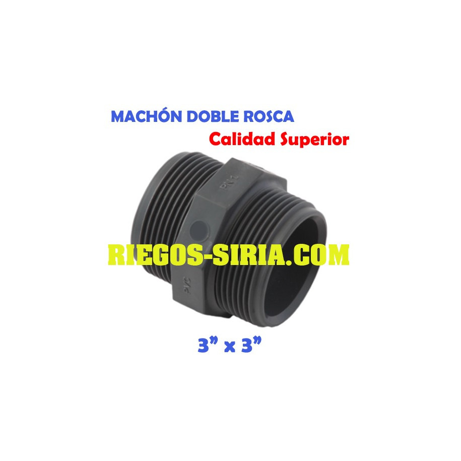 Machón Doble Rosca PVC 3" MDRPVC3