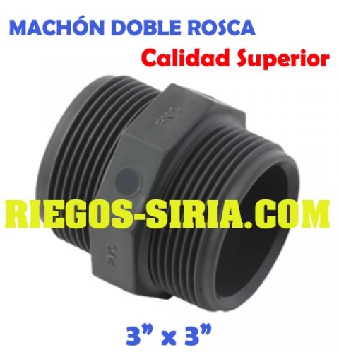 Machón Doble Rosca PVC 3" MDRPVC3