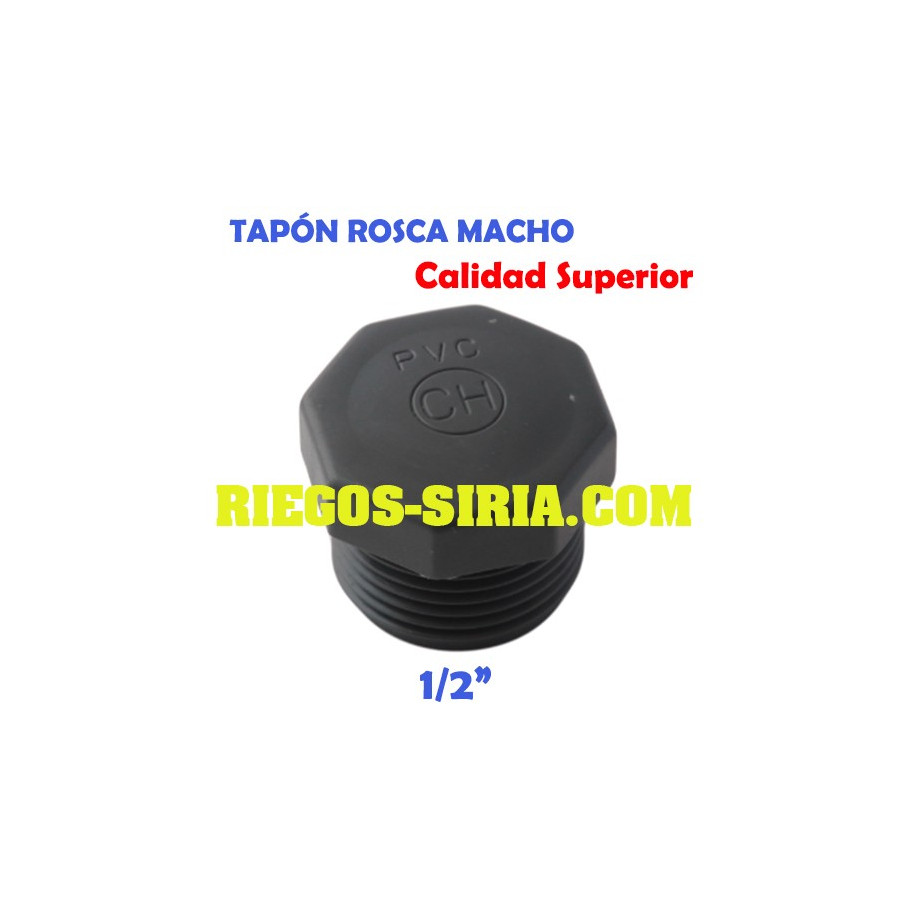 Tapón Roscado Macho PVC 1/2" TRMPVC12