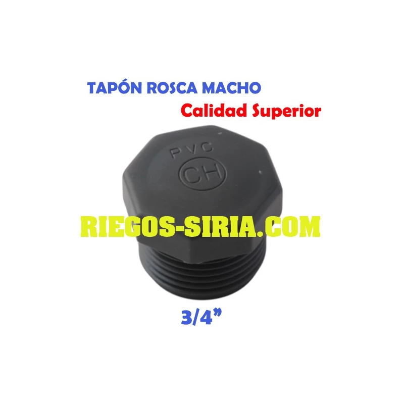 Tapón Roscado Macho PVC 3/4" TRMPVC34