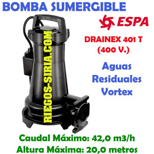 Bomba Sumergible Achique Aguas Sucias Drainex 401 137503