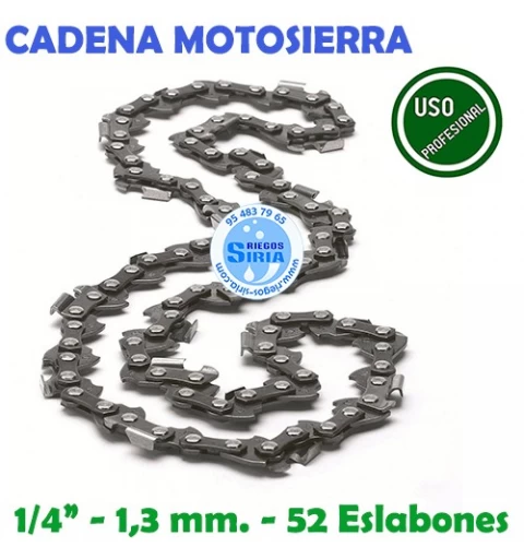 Cadena Motosierra 1/4" 1,3 mm. 52 Eslabones 120685