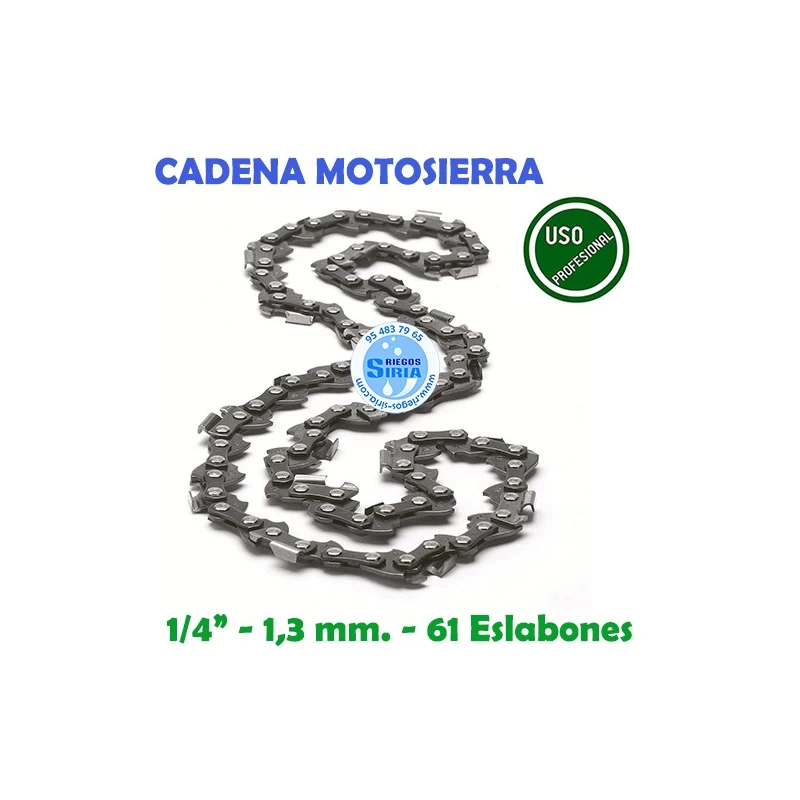 Cadena Motosierra 1/4" 1,3 mm. 61 Eslabones 120694