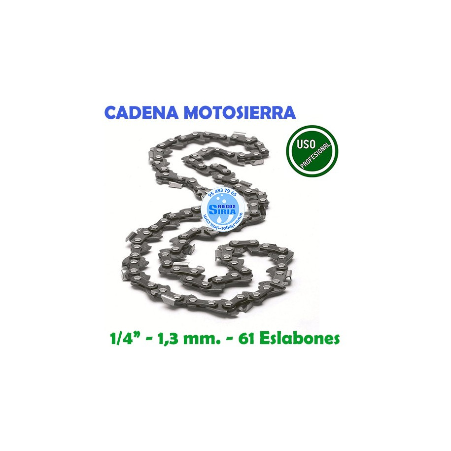 Cadena Motosierra 1/4" 1,3 mm. 61 Eslabones 120694